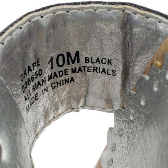 Fashion Bug‎ Size 10 Black Faux Patent Leather Buckle Cork Wedge Heels Sandals - Picture 2 of 10